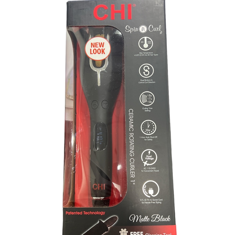 CHI SPIN N’ CURL CERAMIC ROTATING CURLER 1’’ MATTE BLACK